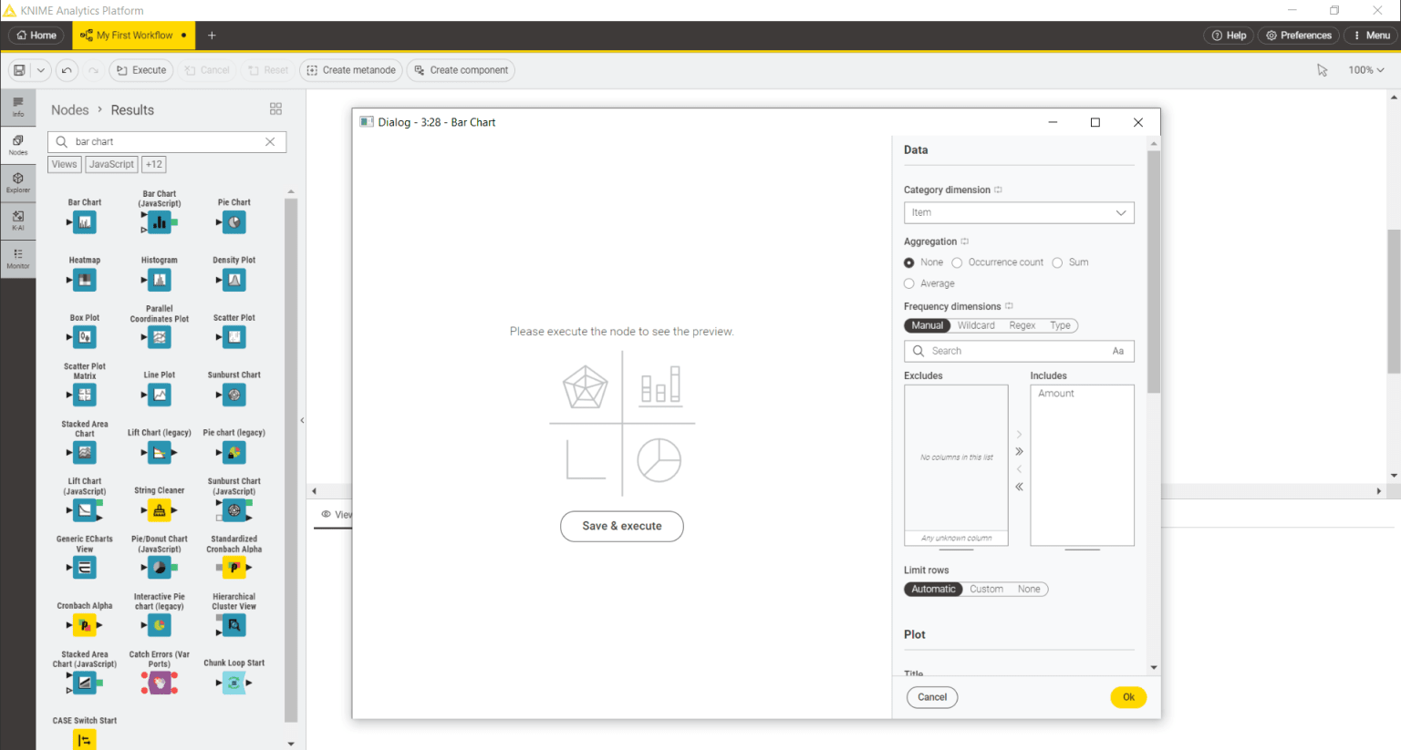 Bar chart node for KNIME 5.4