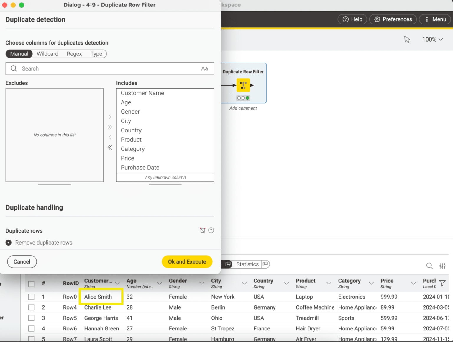 KNIME workflow solution