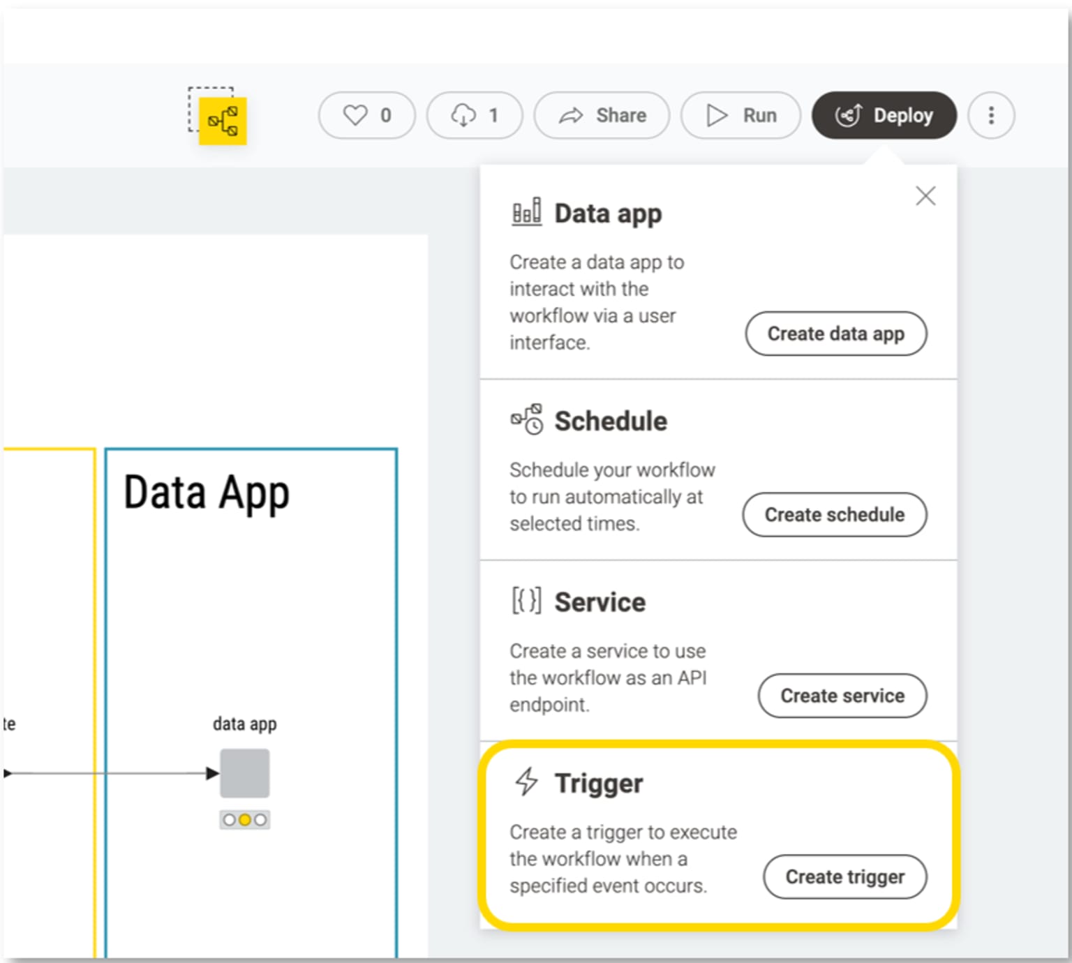 How to trigger execution of app on KNIME Hub
