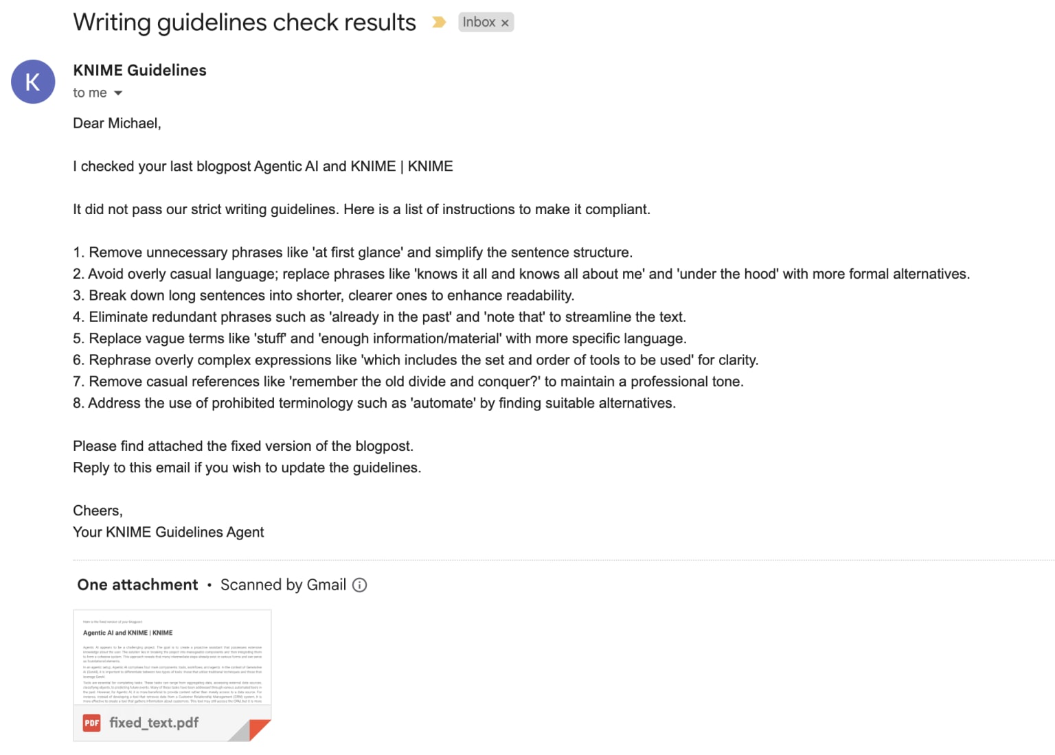 writing guidelines checklist