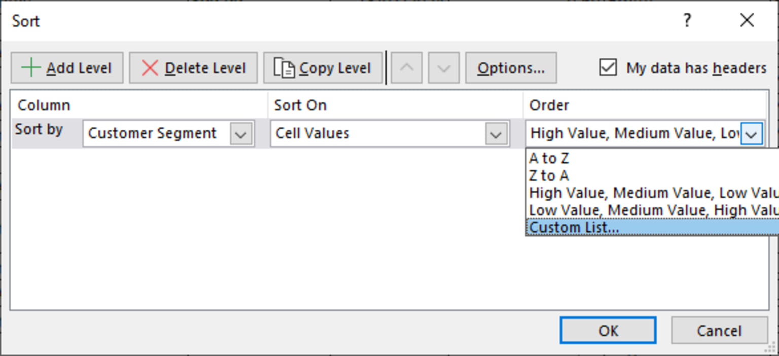 Select Custom List