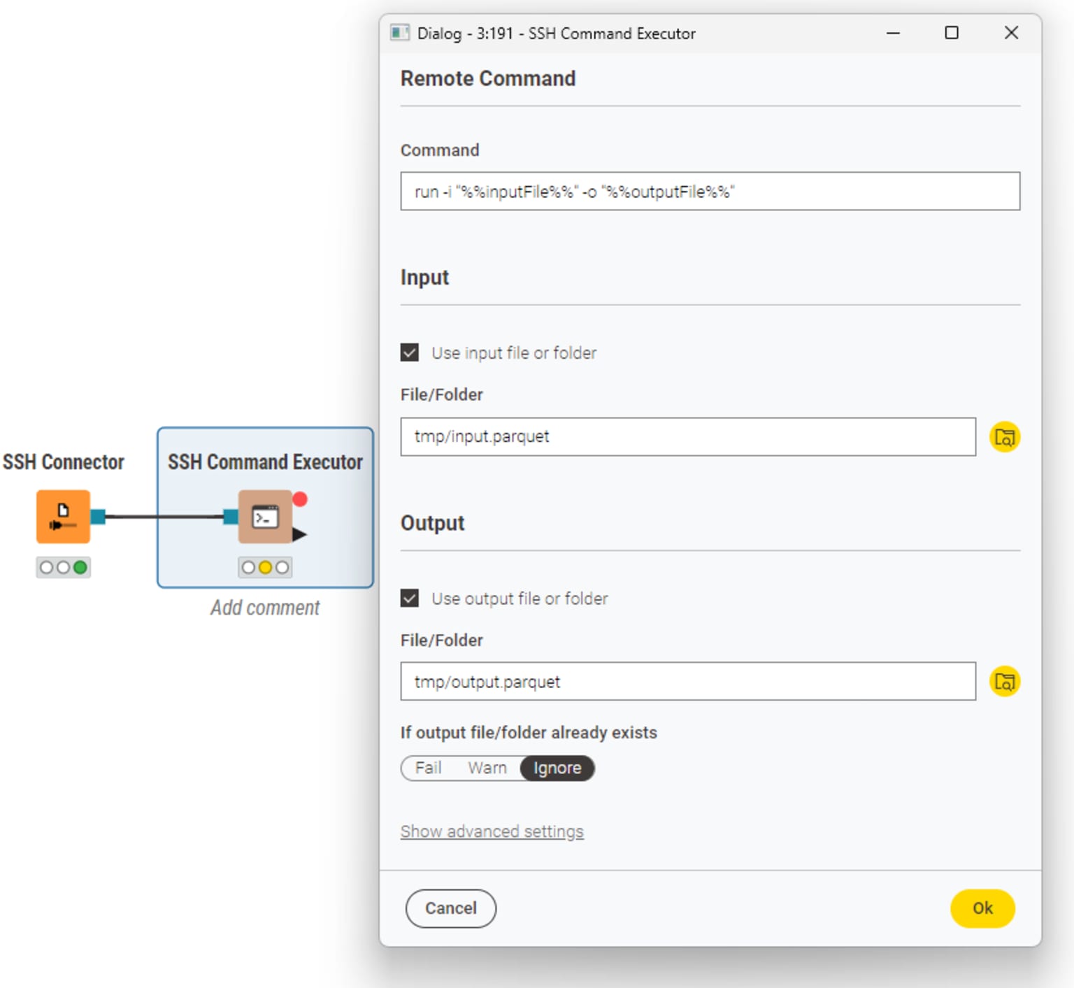 SSH Command Executor node