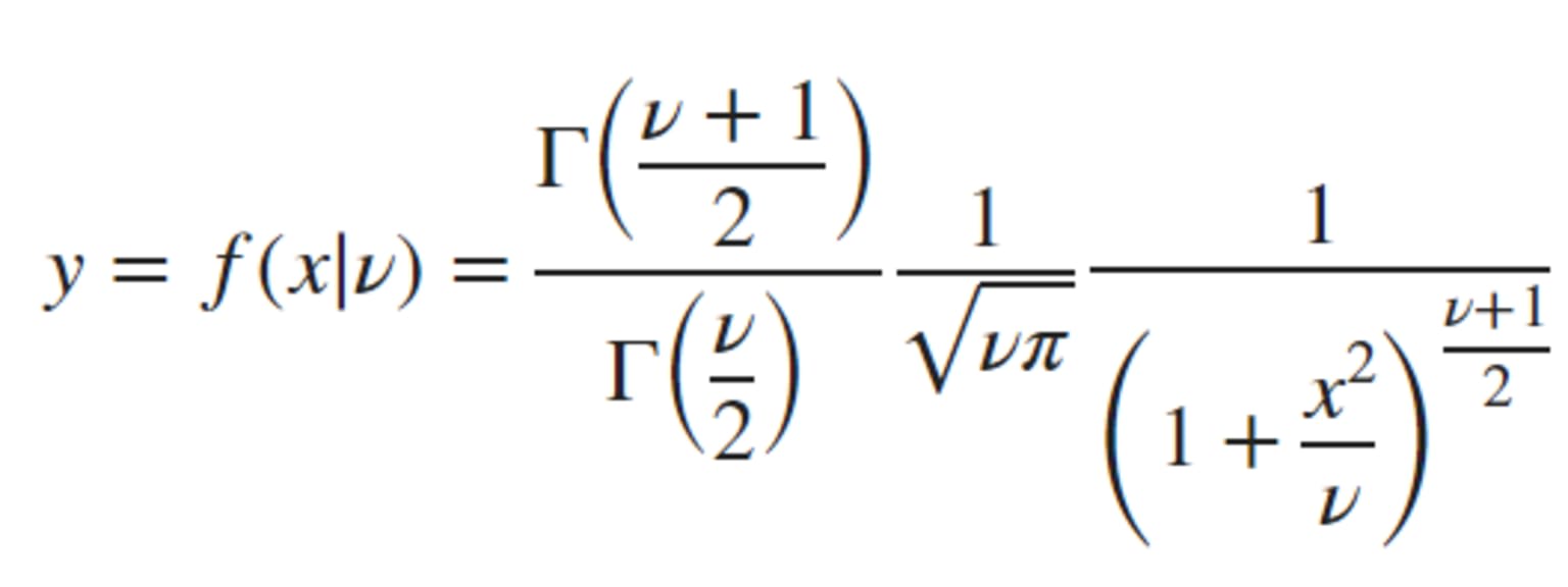 PDF formula to compute t-distribution