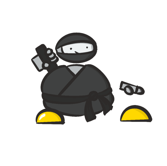 A stylized KNIME KNINJA