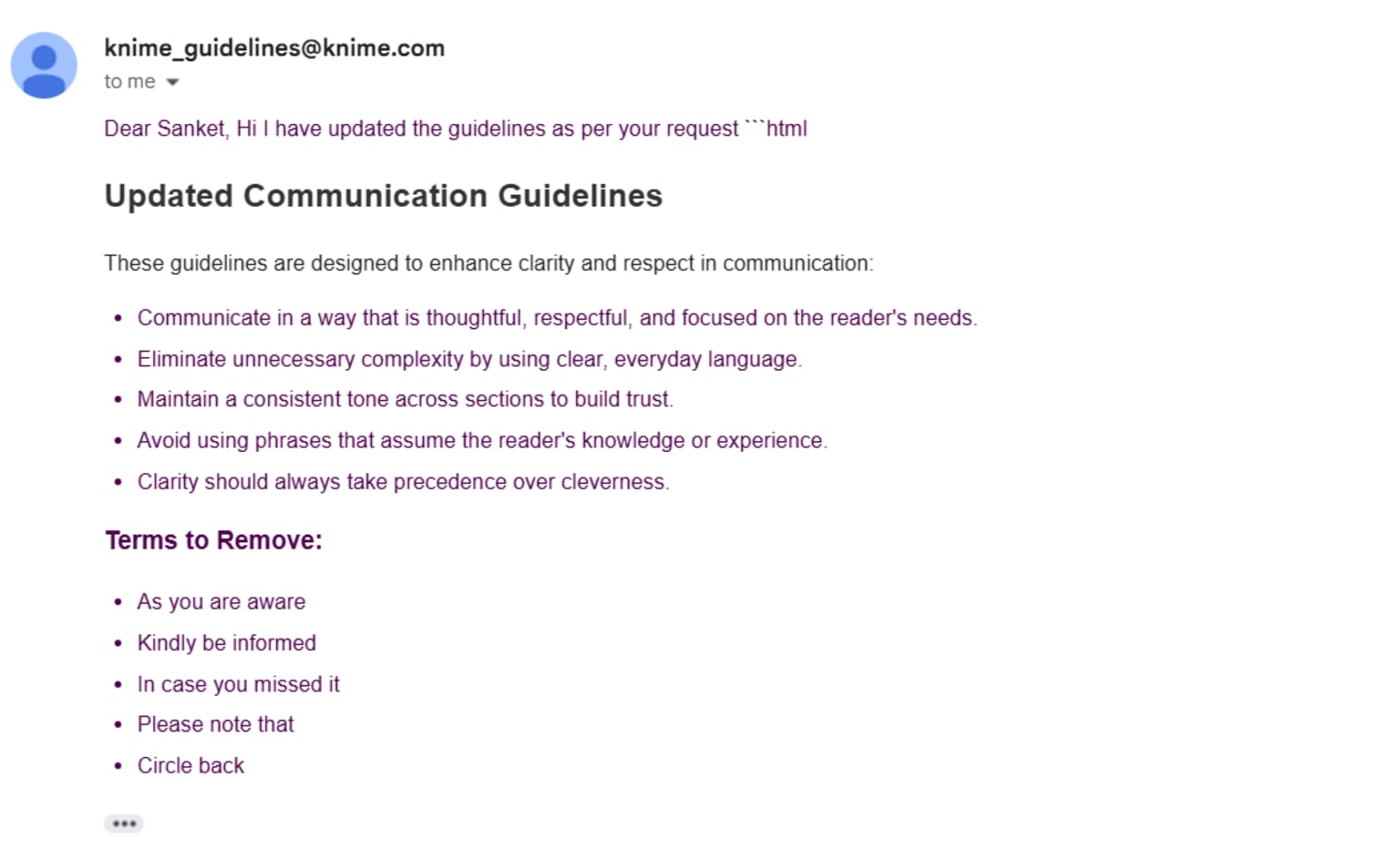 KNIME Updated Guidelines