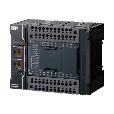 NX1P2-9024DT - Sysmac NX1P CPU with 24 Digital Transistor I/O (NPN), 1.5 MB memory, EtherCAT (0 servo axes, 4 PTP axes, 16 EtherCAT nodes), EtherNet/IP and 1 serial option port OMRON | Automatización industrial Perú