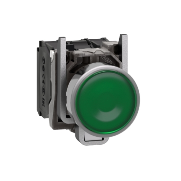 XB4BW33B5 - Pulsador luminoso, metalico, Ø 22mm, verde, retorno por resorte, 24V, 1NA + 1NC SCHNEIDER | Automatización industrial Perú