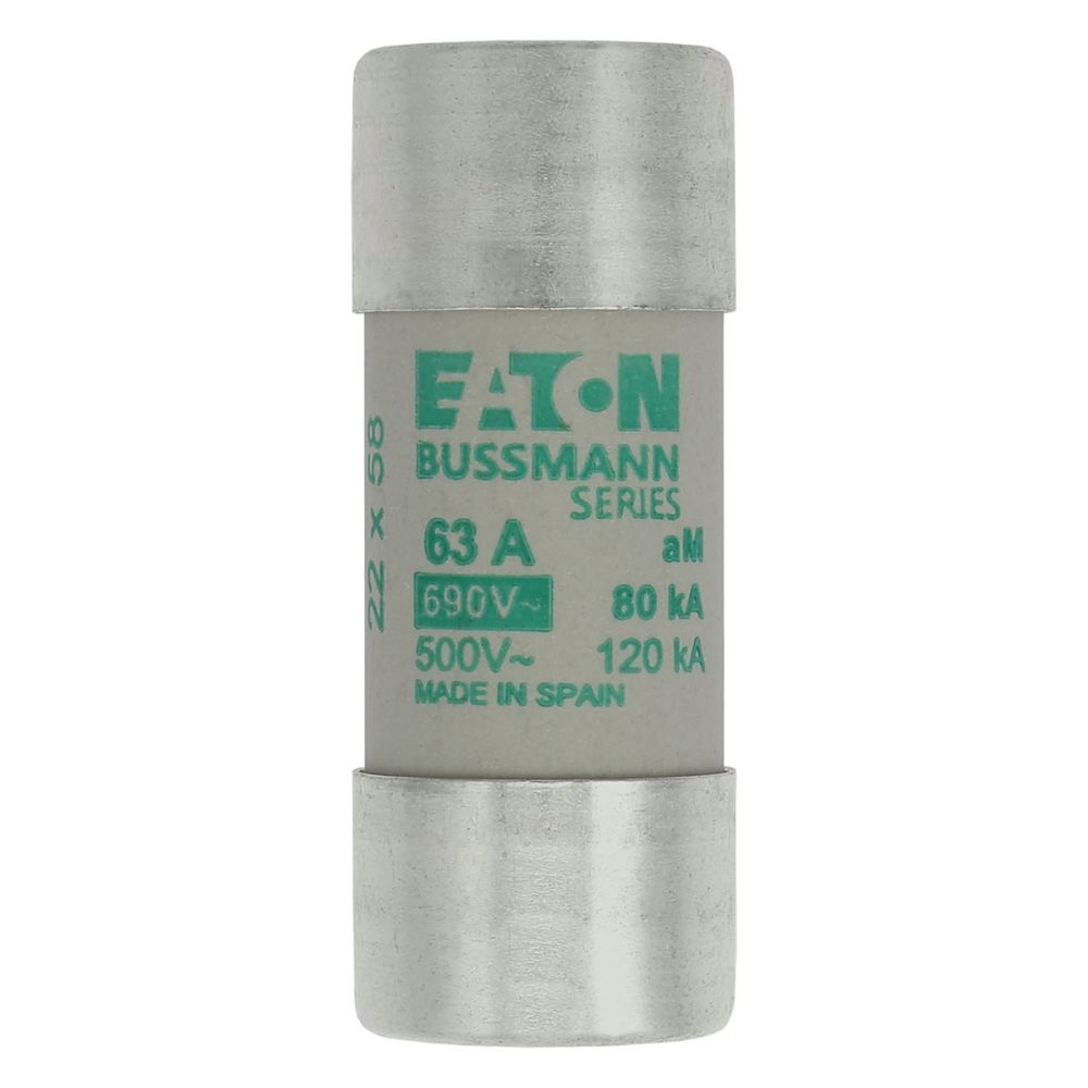 C22M63 - Fusible: de cartucho; 63A; 690VAC; aM; 22x58mm EATON | Automatización industrial Perú