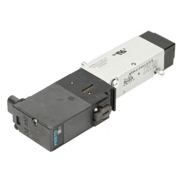 MT2H-5/2-4,0-L-S-VI-B - VÁLVULA SOLENOIDE, SERIE MT2H, 5/2, FUNCIÓN DE VÁLVULA MONOESTABLE, ACCIONAMIENTO ELÉCTRICO, ANCHO DE 17,8 MM, CAUDAL NOMINAL ESTÁNDAR DE 700 L/MIN, PRESIÓN DE FUNCIONAMIENTO DE -0,9-10 BAR, PUERTOS DE SUBBASE FESTO | Automatización industrial Perú