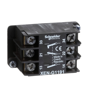 XENG1191 - spring return contact block - 1 NC + 2 NO - front mounting SCHNEIDER | Automatización industrial Perú