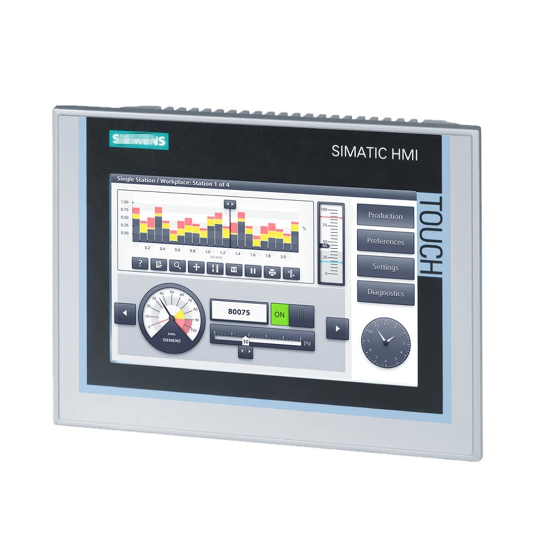6AV2124-0MC01-0AX0 - SIMATIC HMI TP1200 Comfort, Comfort Panel, manejo táctil, pantalla TFT panorámica de 12", 16 millones de colores, interfaz PROFINET, interfaz MPI/PROFIBUS DP, memoria de configuración de 12 MB, Windows CE 6.0, configurable desde WinCC Comfort V11 SIEMENS | Automatización industrial Perú