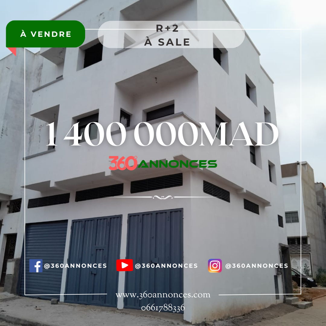 🏢 R+2 à vendre à Salé - Local commercial au rez-de-chaussée + Étage(s) - 1 450 000 MAD