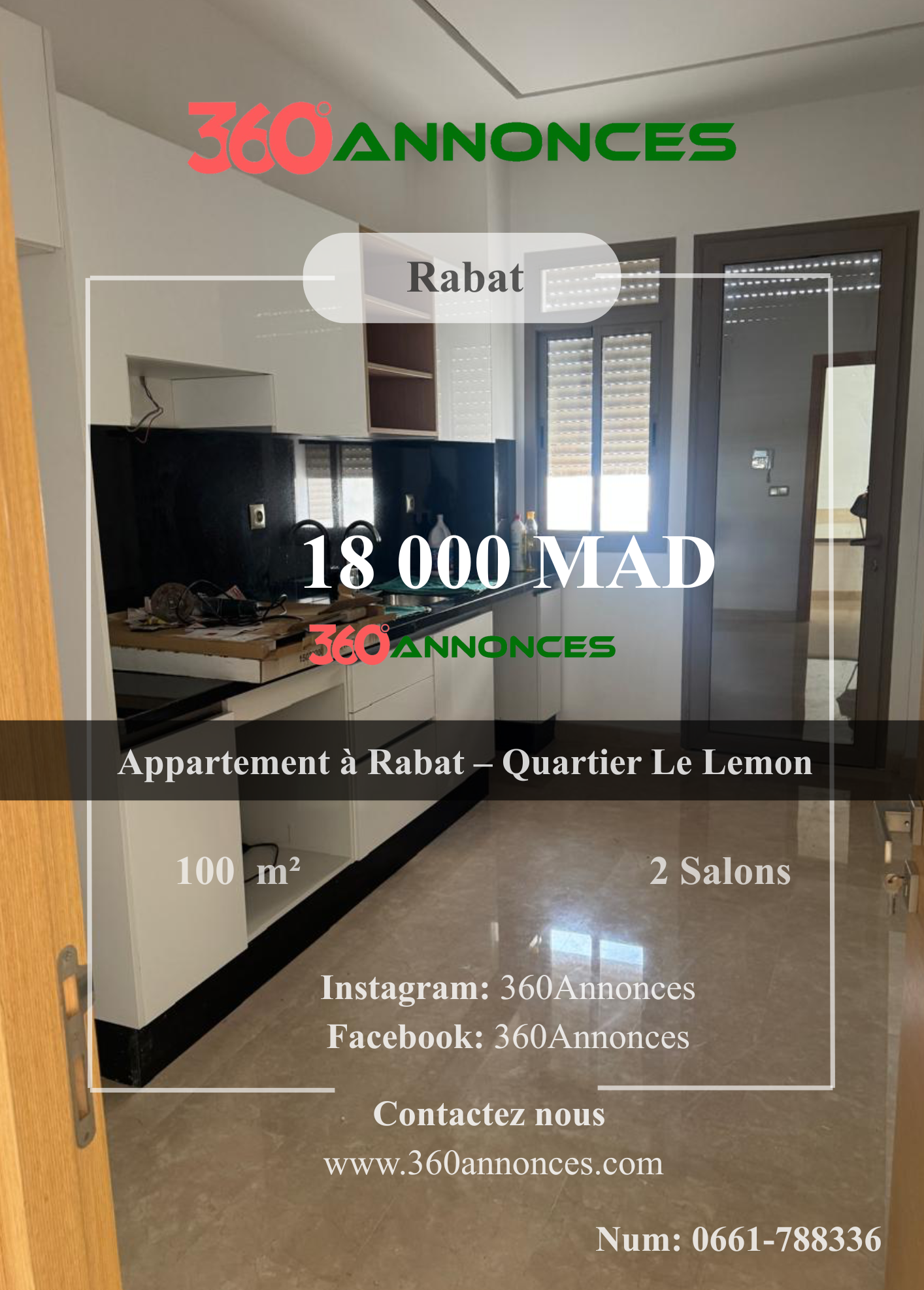 Appartement à louer à Rabat Quartier Le Lemon, Rabat