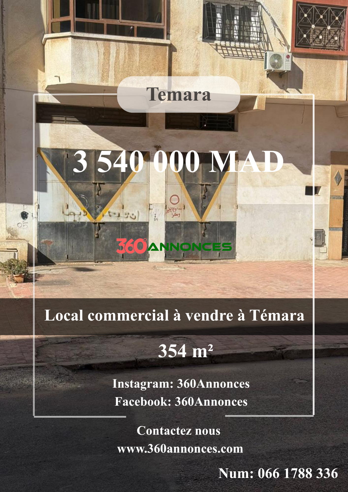 Commerce à vendre à Temara Avenue Hassan II
