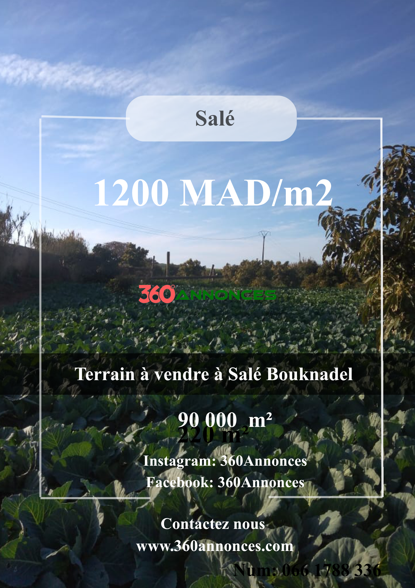 Terrain à vendre à Sale Bouknadel,Sale