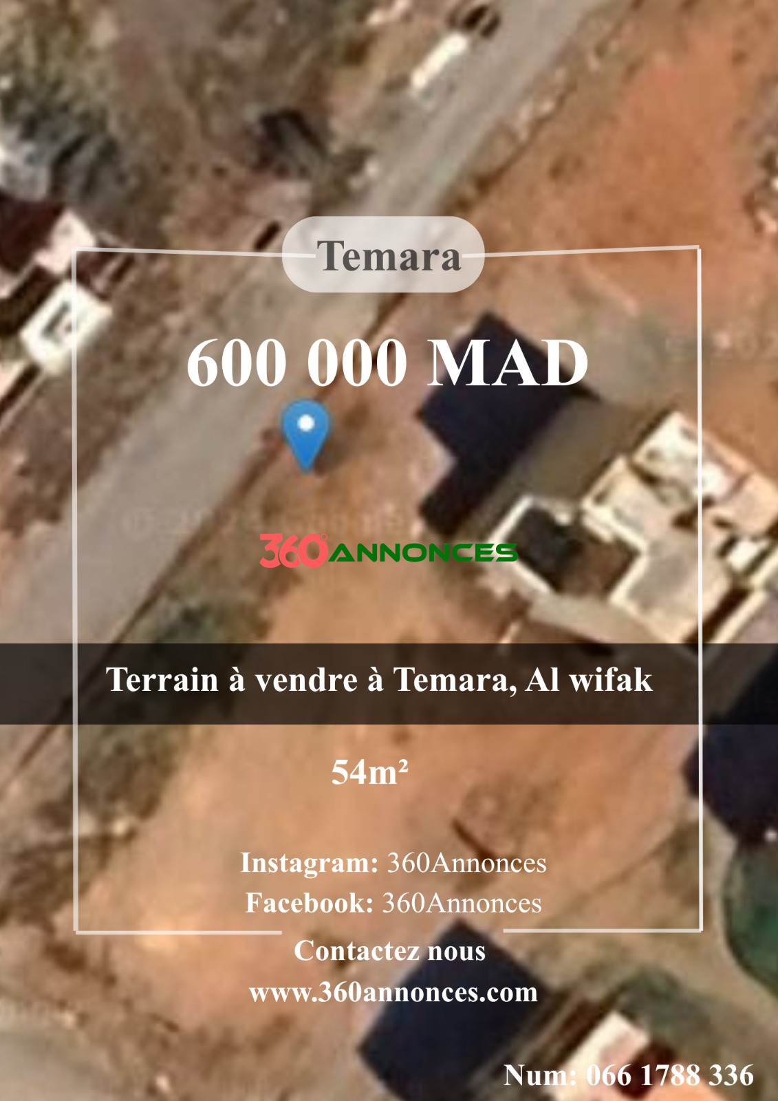 Terrain à vendre à Temara Al Wifak