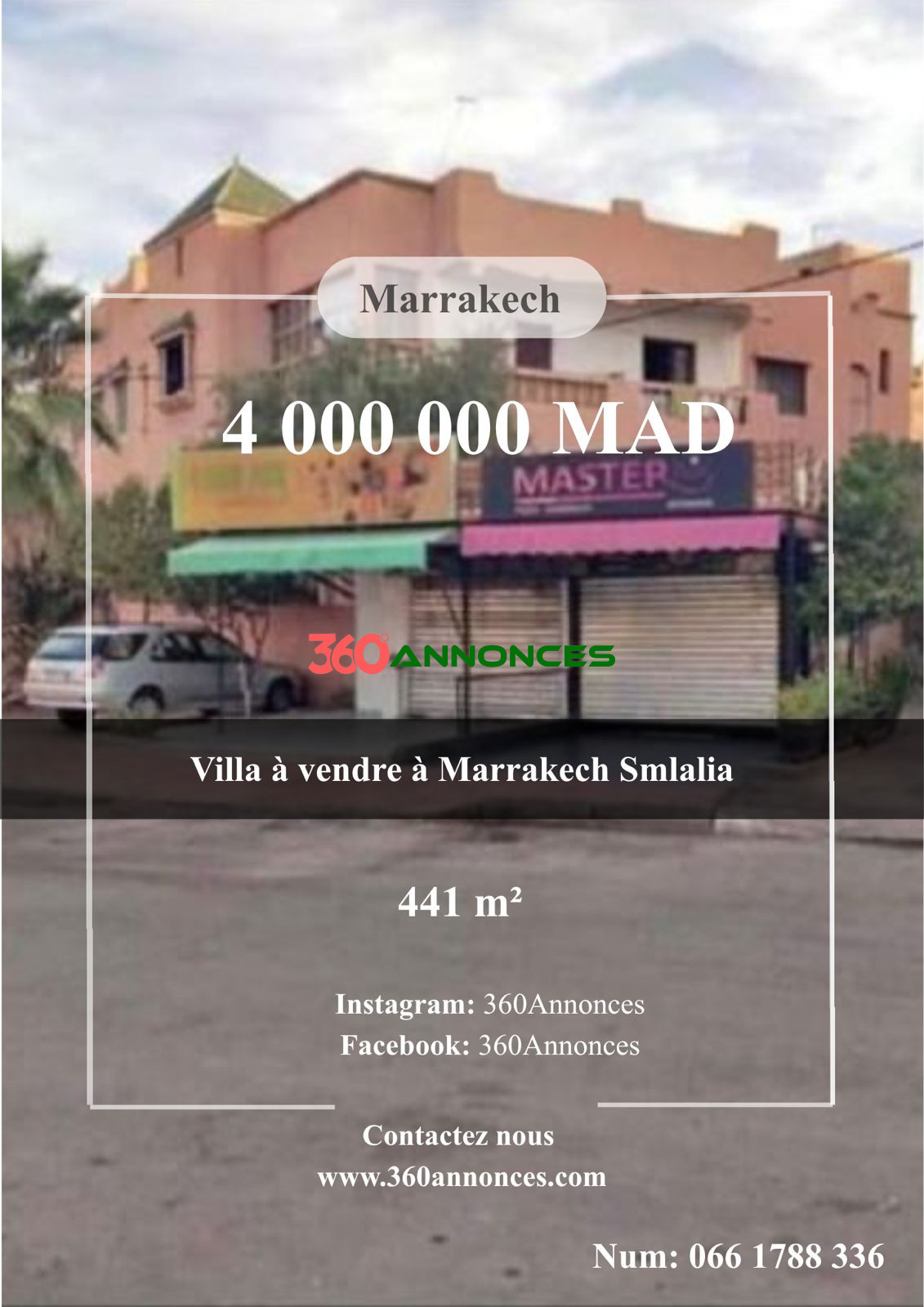 Villa à vendre à Marrakech Smlalia – 441 m² | 4 000 000 DH