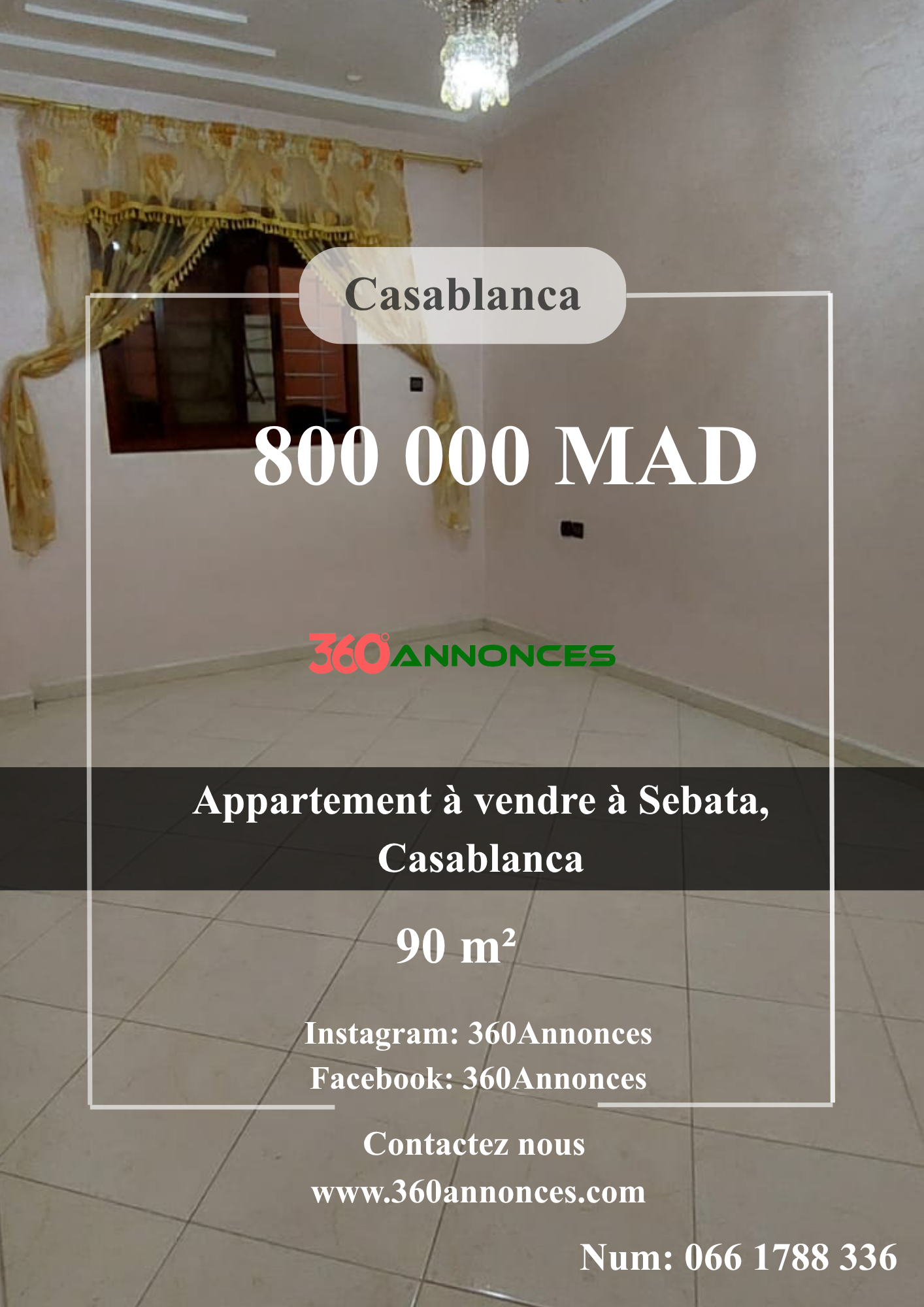 Appartement à vendre à Sebata Casablanca – 800 000 MAD