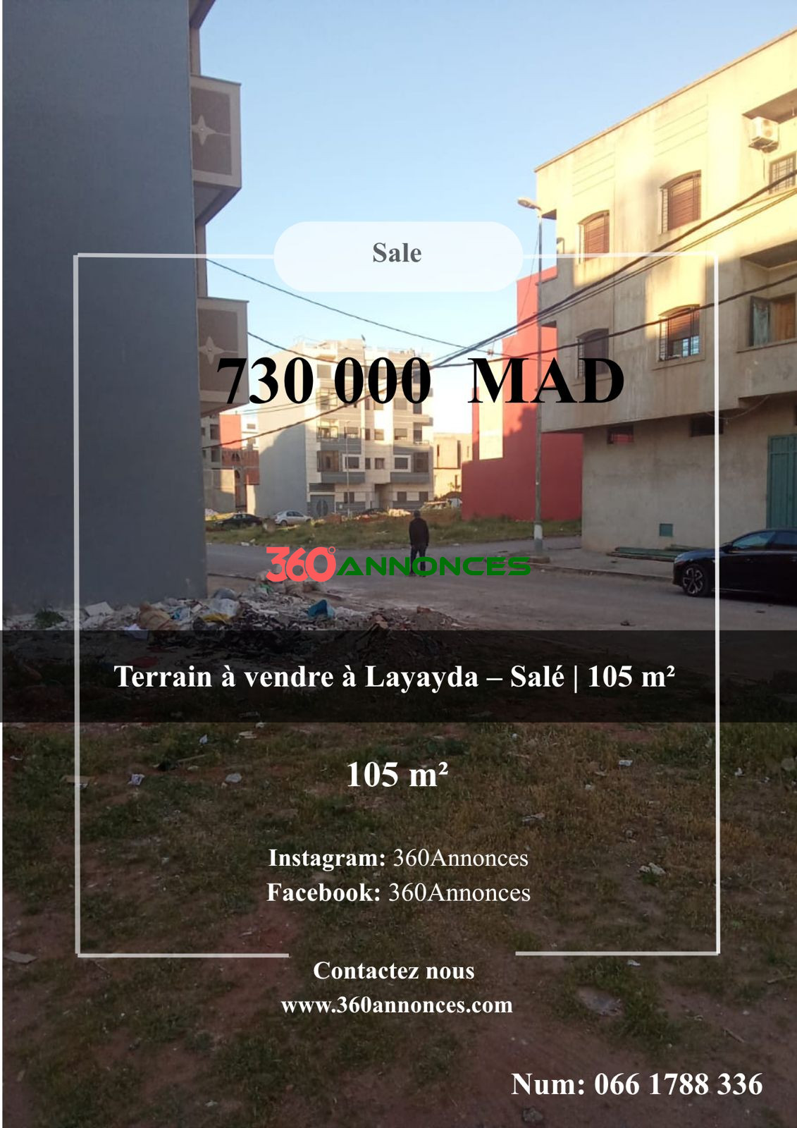 Terrain en Angle de 105 m² à Vendre – Layayda, Salé 730 000 DH