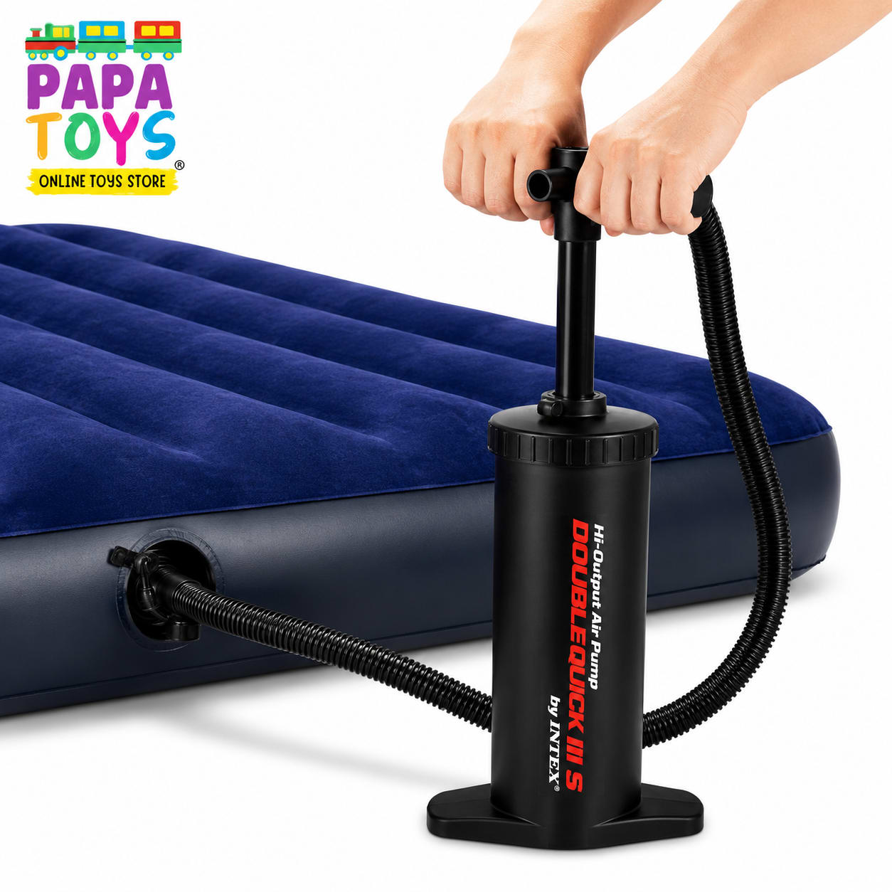High-Output Double Quick Manual Air Pump for Inflatable Pools, Air Mattresses, Boats & Toys | Portable Hand Pump alternate view
