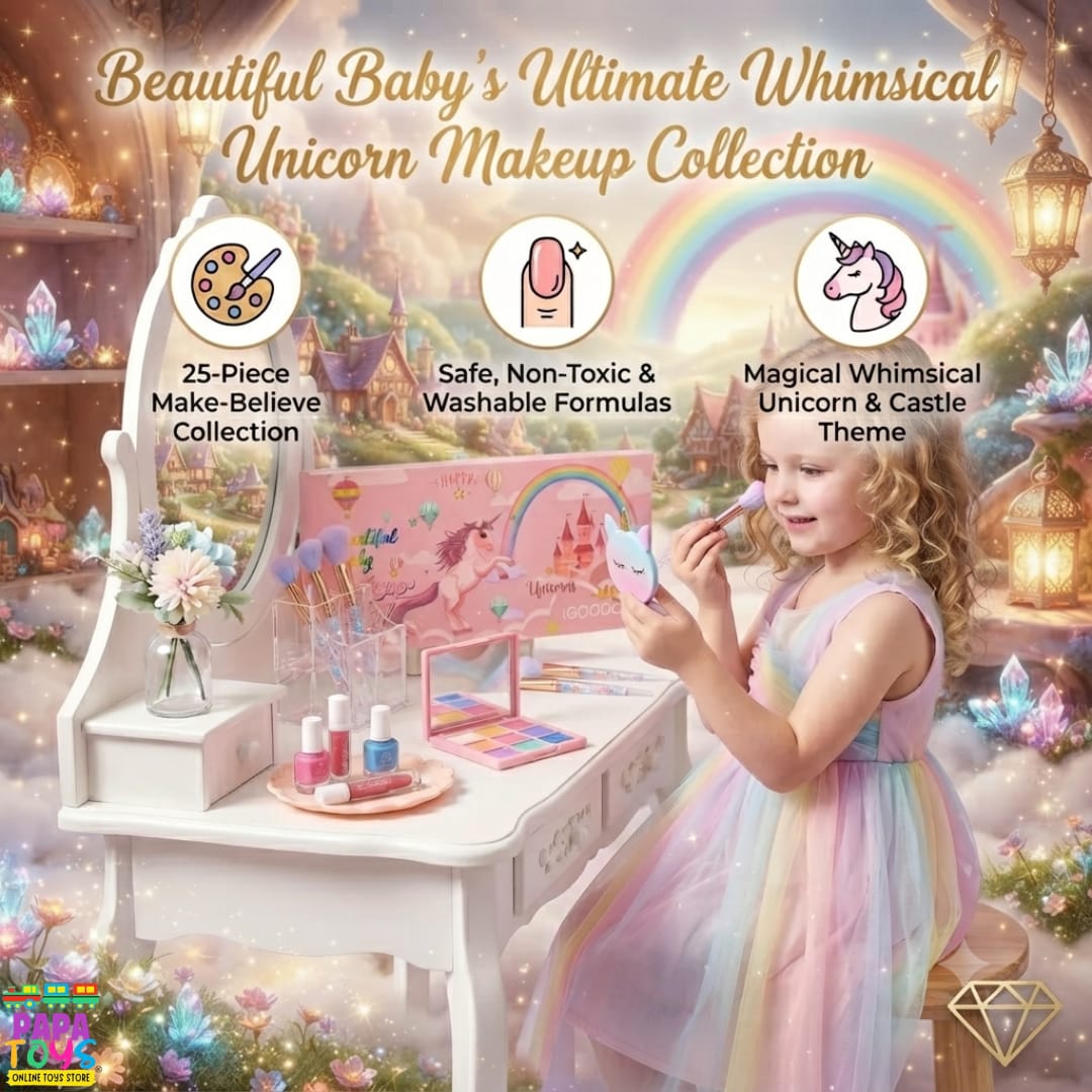Ultimate Whimsical Unicorn Makeup Collection: 25-Piece Pretend Play Set