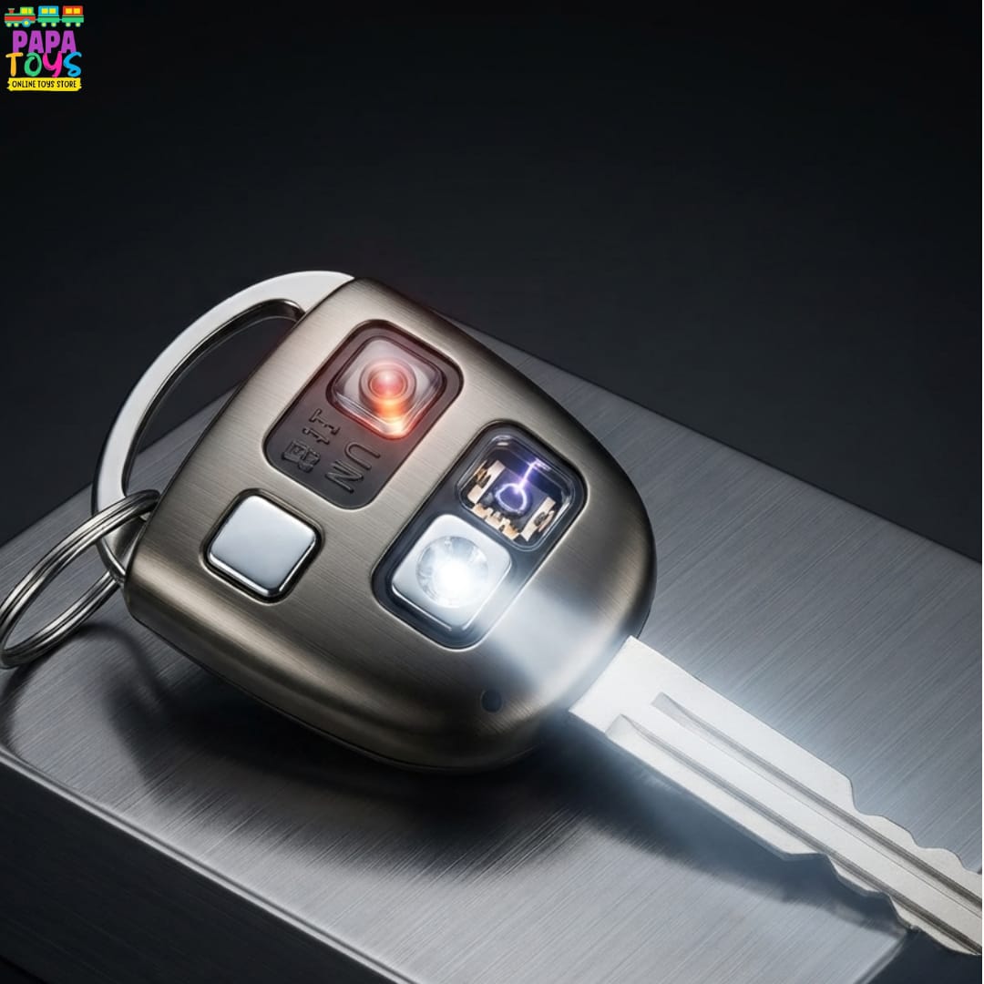 Papa Car Key Shock-Master" 3-in-1 Electric Novelty Car Key Keychain – LED Light,  Infrared Practical Joke Fun! – No Brand Papa Toys Pakistan