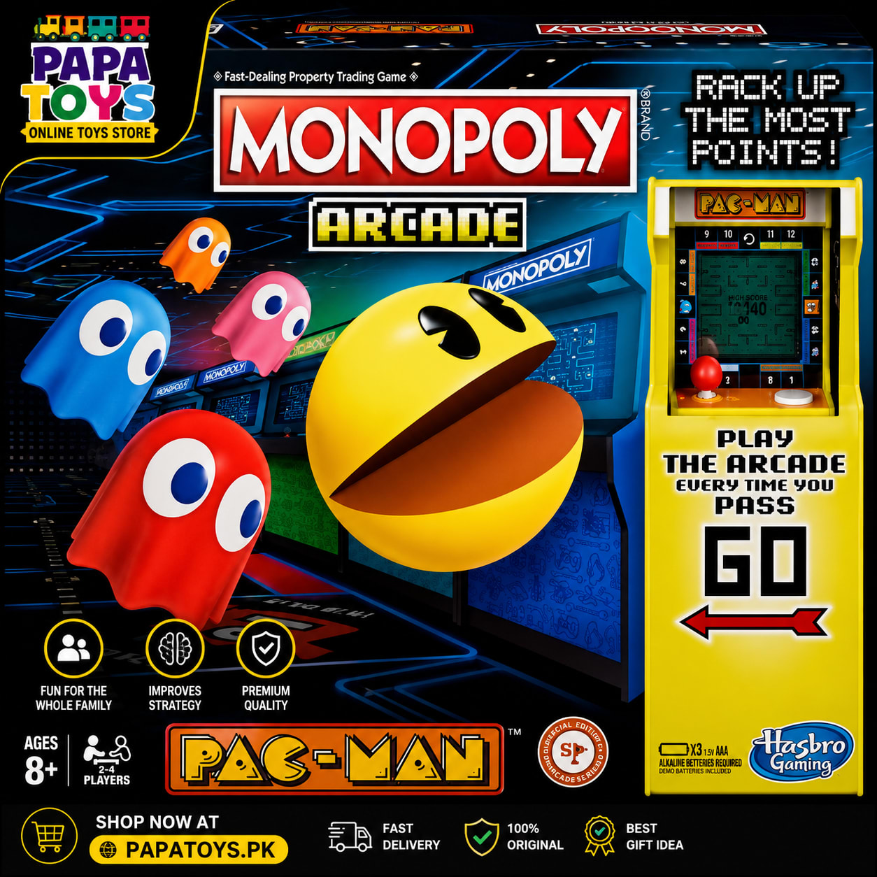 -Man Board Game | Electronic Family Strategy Game | Ages 8+ | Papa Toys Pakistan