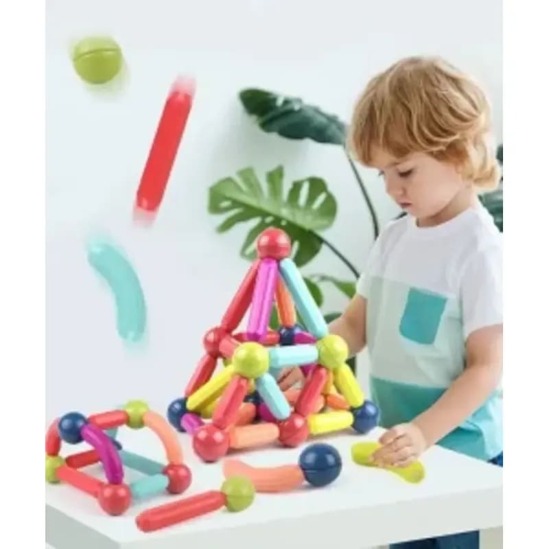 Papa Toys Magnetic Stick Building Blocks | Educational STEM Construction Set for Kids | Creative Learning Toy 4