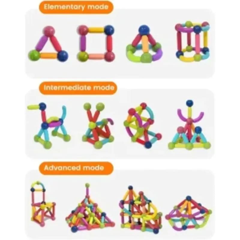Papa Toys Magnetic Stick Building Blocks | Educational STEM Construction Set for Kids | Creative Learning Toy 6