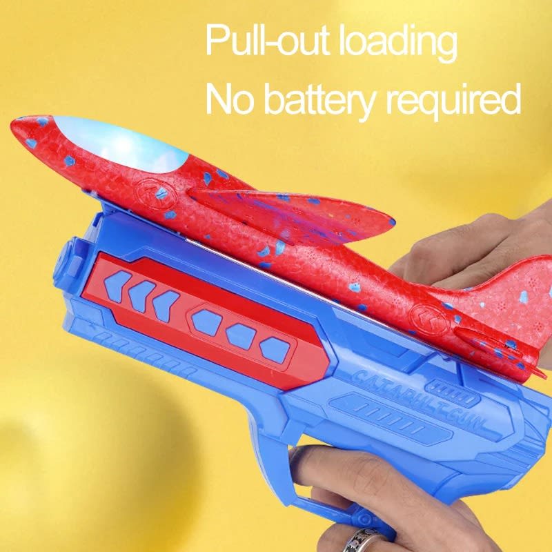 Catapult Airplane Launcher Gun | Foam Glider Plane Toy Set | Outdoor Flying Launcher for Kids alternate view
