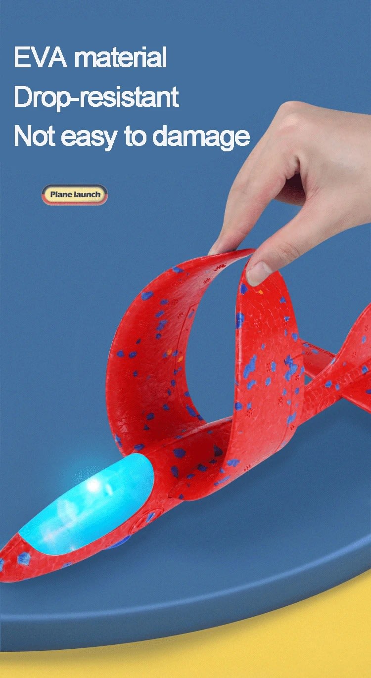 Catapult Airplane Launcher Gun | Foam Glider Plane Toy Set | Outdoor Flying Launcher for Kids 12