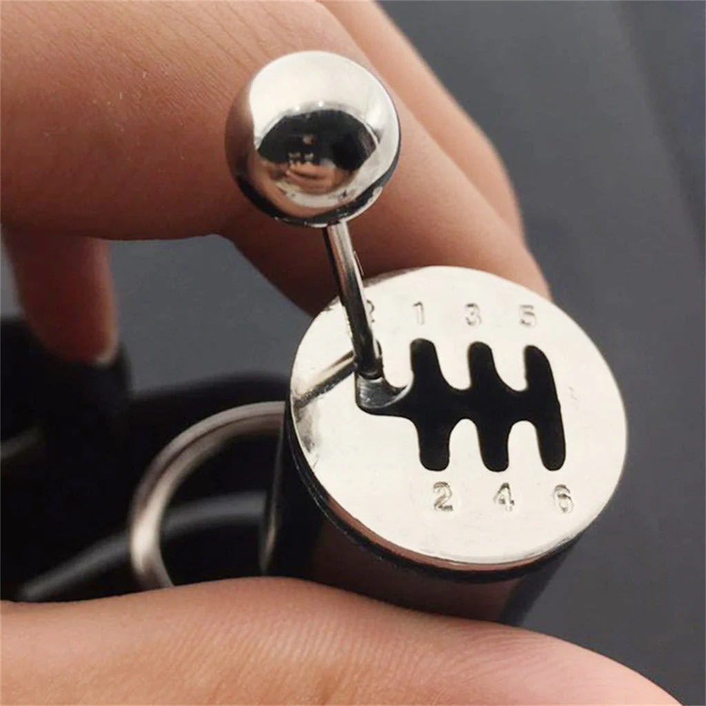 3D Gear Knob Keychain | Mini Manual Gear Shift Key Ring | Car Lover Metal Keychain Gift