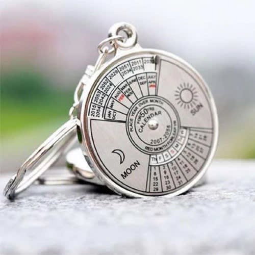 Premium Metal 50-Year Perpetual Calendar Keychain – Multipurpose Date Finder Keyring alternate view