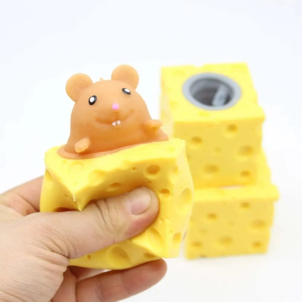 Peek-A-Boo Cheese Mouse Squishy Fidget Toy (2Pcs) - Stress Relief alternate view