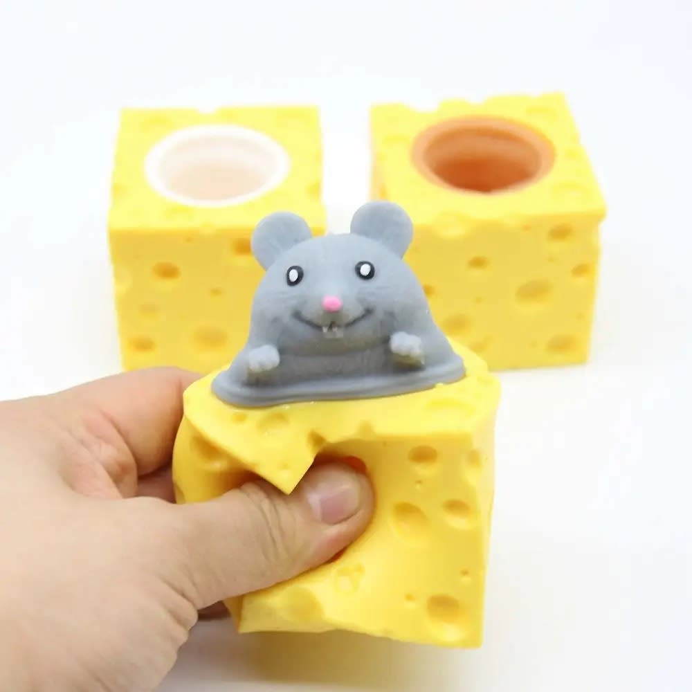 Peek-A-Boo Cheese Mouse Squishy Fidget Toy (2Pcs) - Stress Relief 3