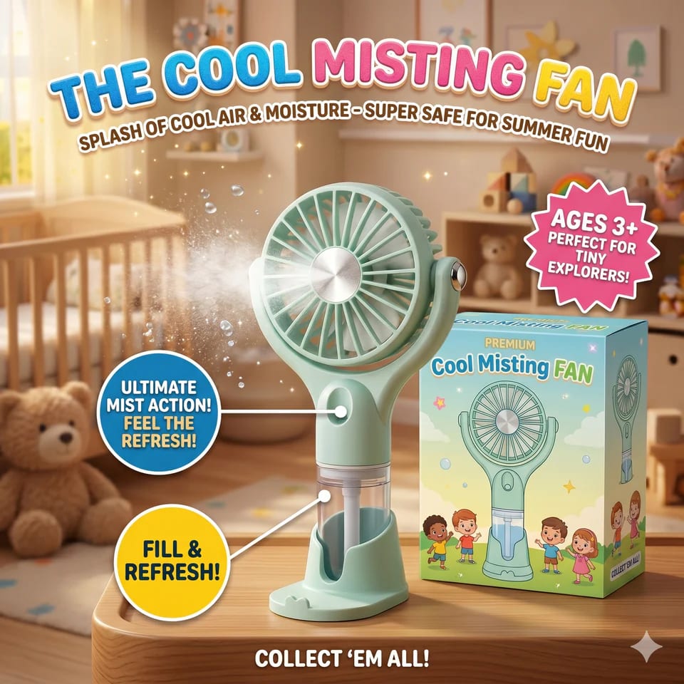 Portable Handheld Mist Spray Fan – Rechargeable Cooling Fan with Water Mist for Outdoor & Indoor Use 3
