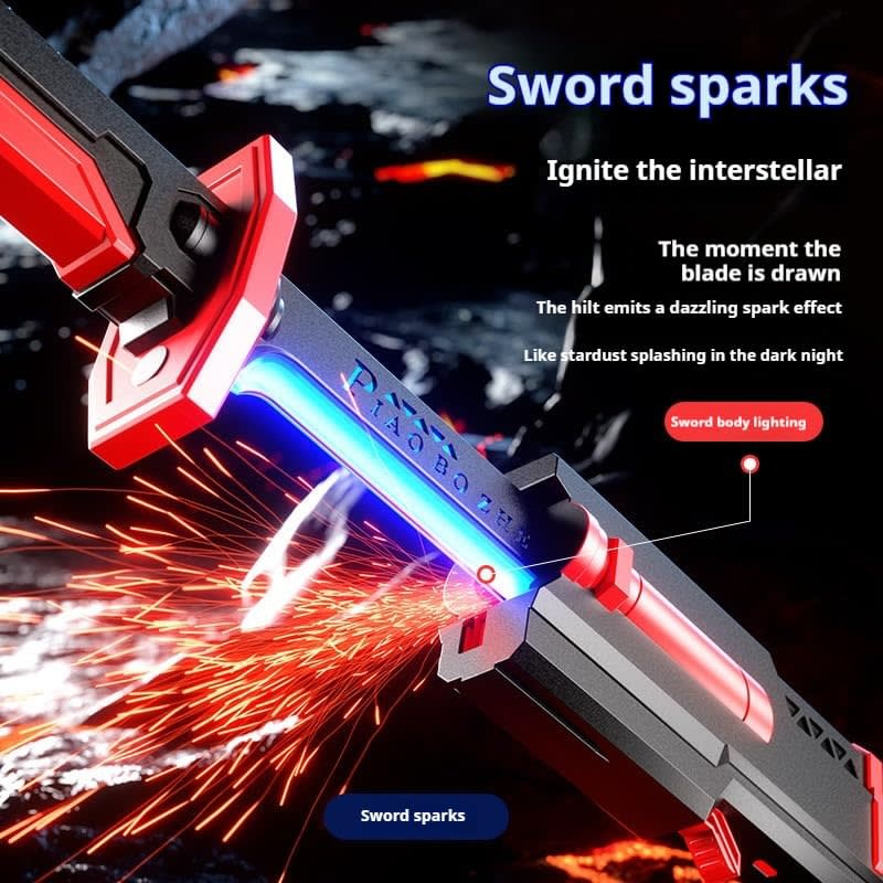 Electric Spark Blade Toy Sword with Smoke, LED Lights & Sound Effects for Kids 2