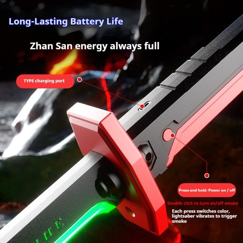 Electric Spark Blade Toy Sword with Smoke, LED Lights & Sound Effects for Kids 4