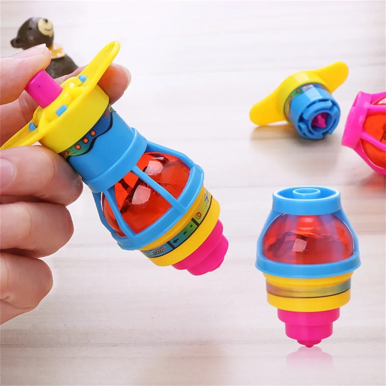 2-Pack LED Flashing Spinning Tops with Light & Sound – Interactive Kids Toy Set 4