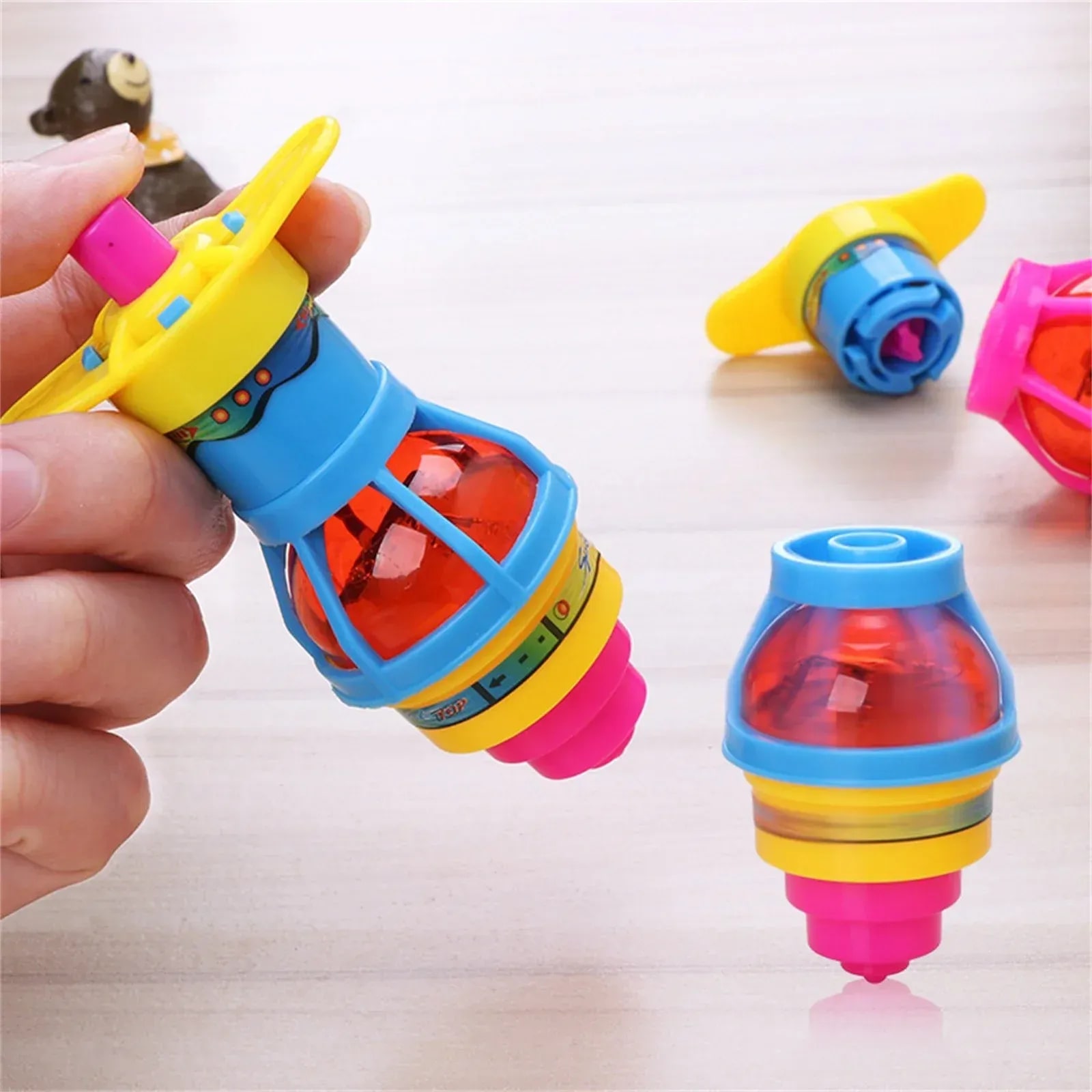 2-Pack LED Flashing Spinning Tops with Light & Sound – Interactive Kids Toy Set 10