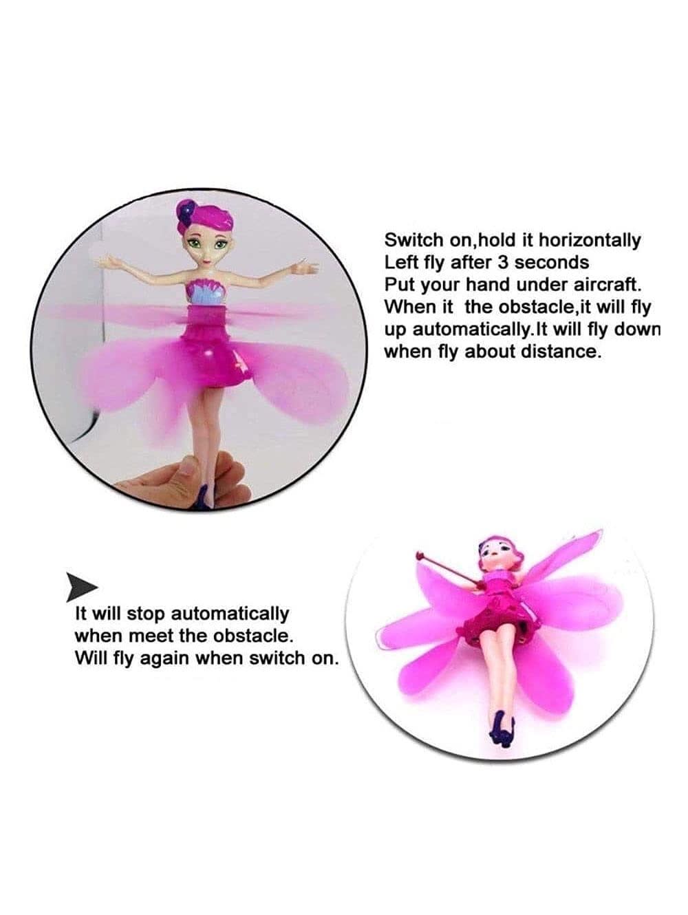 Magic Flying Fairy Princess Doll with LED Lights – Hand Sensor Hover Toy for Kids 5