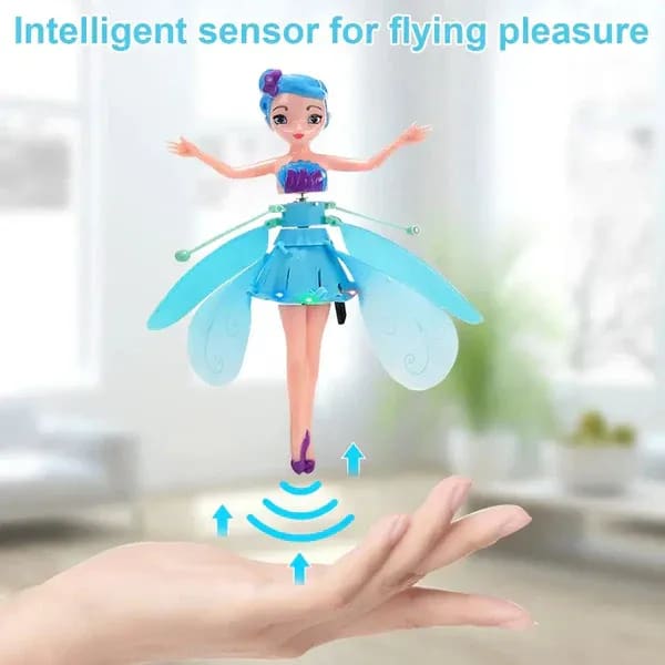 Magic Flying Fairy Princess Doll with LED Lights – Hand Sensor Hover Toy for Kids 8