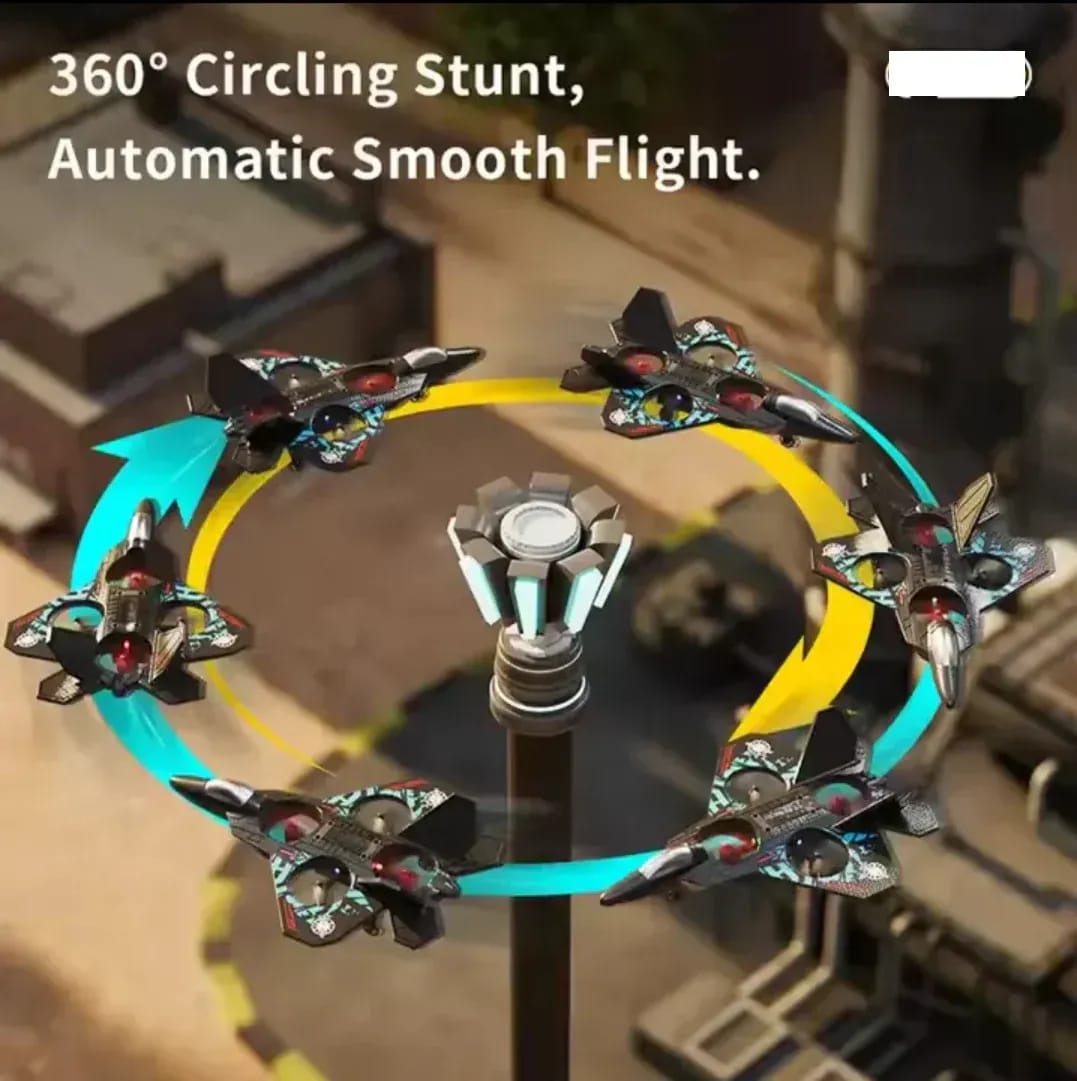 2.4GHz RC Fighter Jet Drone with LED Lights | Remote Control Flying Aircraft Toy