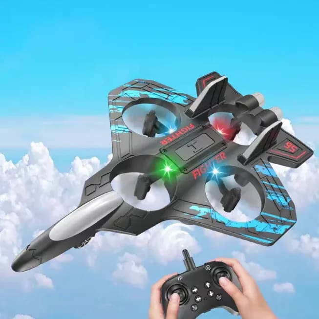 2.4GHz RC Fighter Jet Drone with LED Lights | Remote Control Flying Aircraft Toy 3
