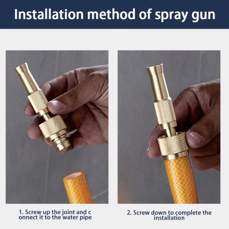 High Pressure Brass Garden Hose Spray Nozzle | Adjustable Water Spray Gun 3