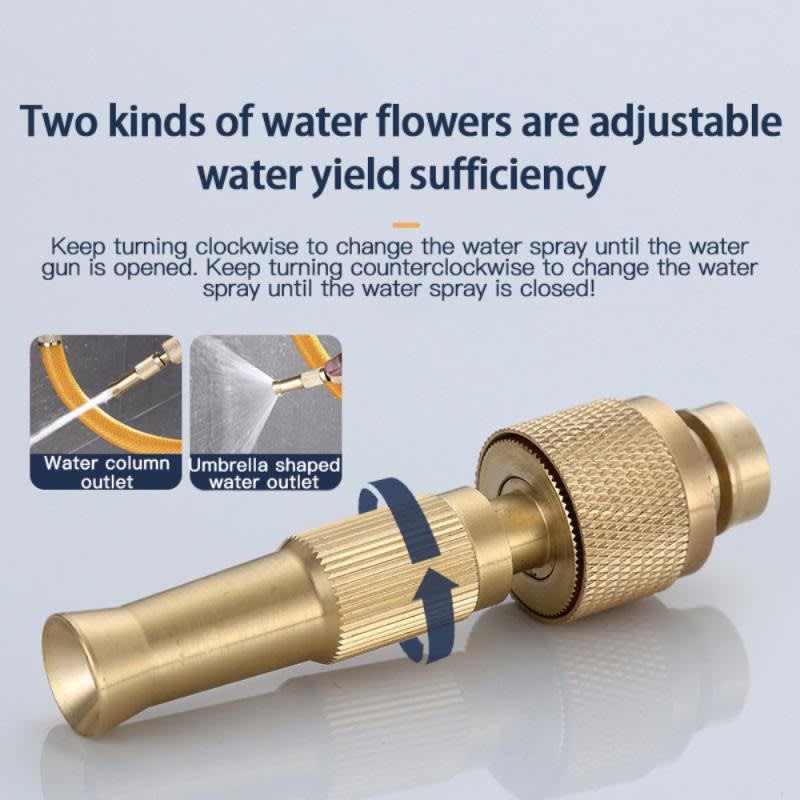 High Pressure Brass Garden Hose Spray Nozzle | Adjustable Water Spray Gun 7