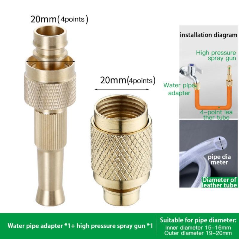 High Pressure Brass Garden Hose Spray Nozzle | Adjustable Water Spray Gun 11