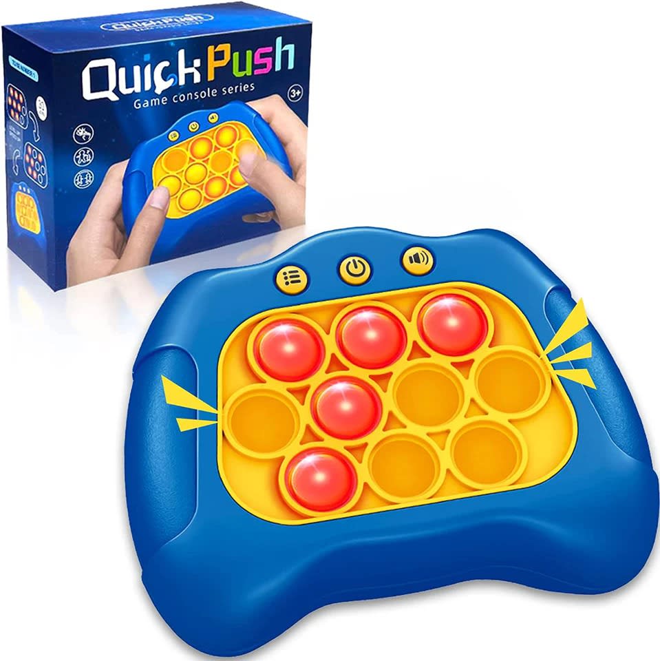 Quick Push Pop Game Console | Interactive Light-Up Fidget Memory Game for Kids 7