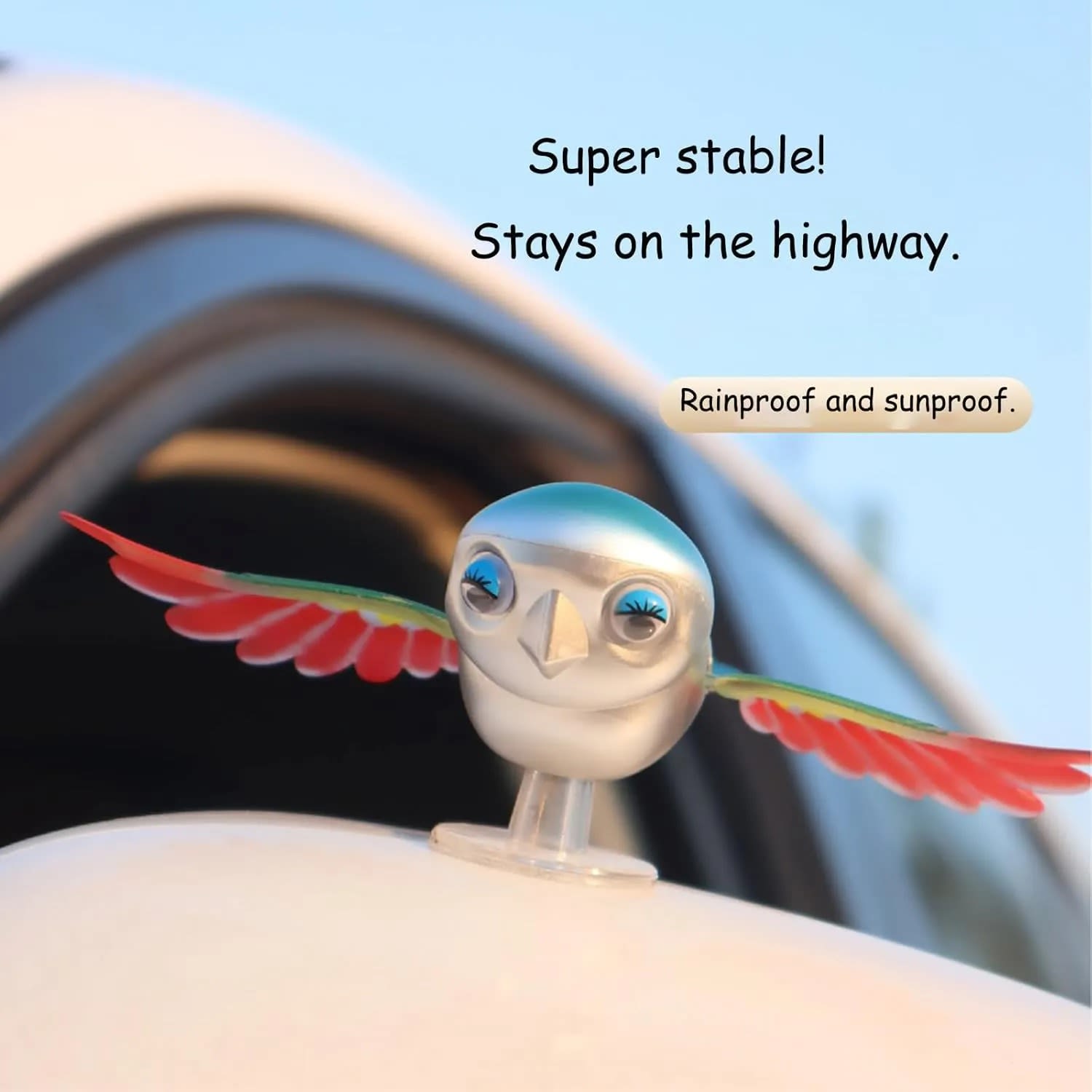 Cute Solar-Powered Flapping Bird Car Dashboard Ornament | Auto Decor