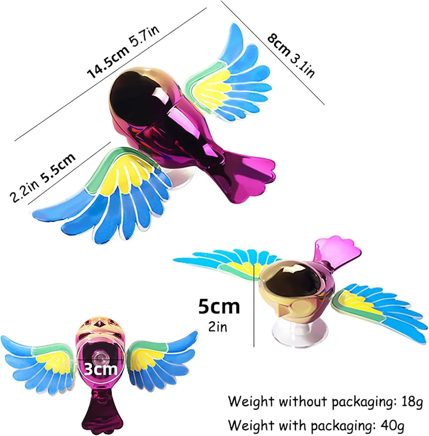 Cute Solar-Powered Flapping Bird Car Dashboard Ornament | Auto Decor 7